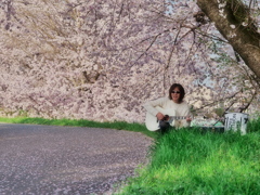 桜の木の下で