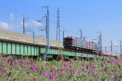 しなの鉄道　鉄橋通過中