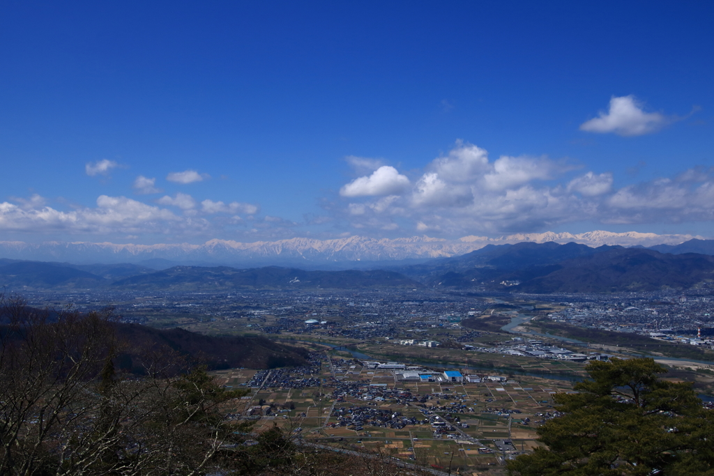 北アルプスと善光寺平を流れる二つの川