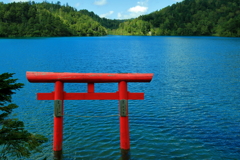 志賀高原～池巡りトレッキング～大蛇神社鳥居