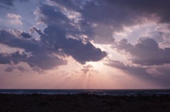 夕陽から降りる梯子