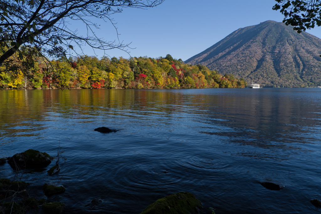 秋の湖面