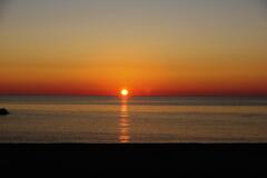 新潟の夏　海　夕陽