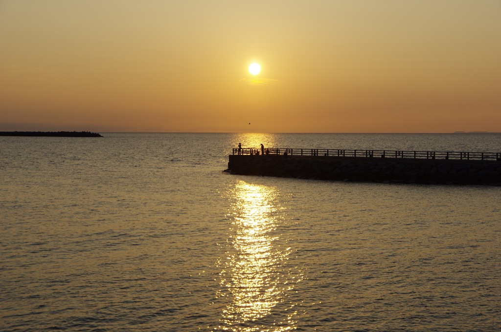 夕日　日本海