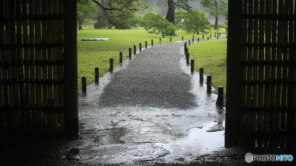 六義園_台風12号_04