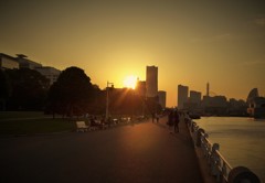 横浜の日没