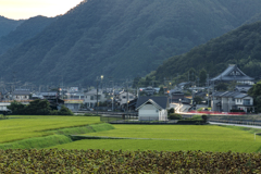 田舎風景に閃光