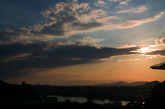 成田山の夕景
