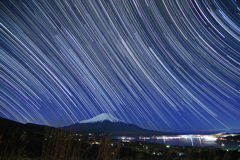 富士と廻る星々
