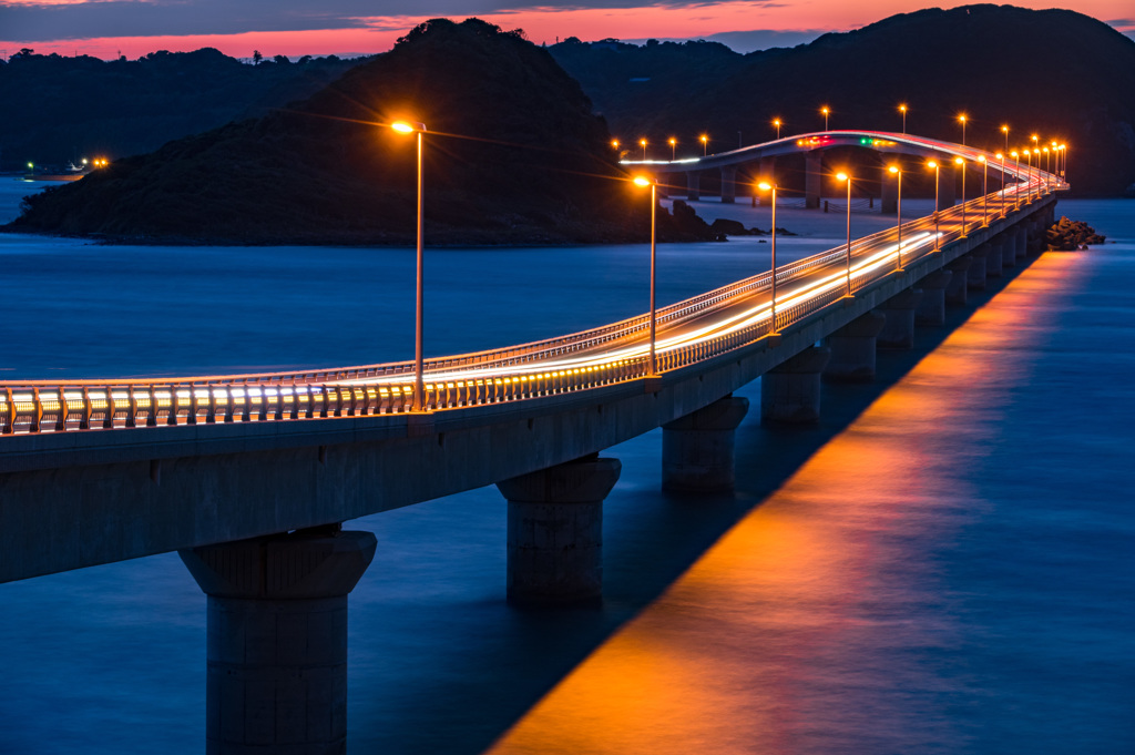 薄暮 角島大橋