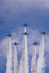Smoke in the blue sky