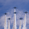Smoke in the blue sky