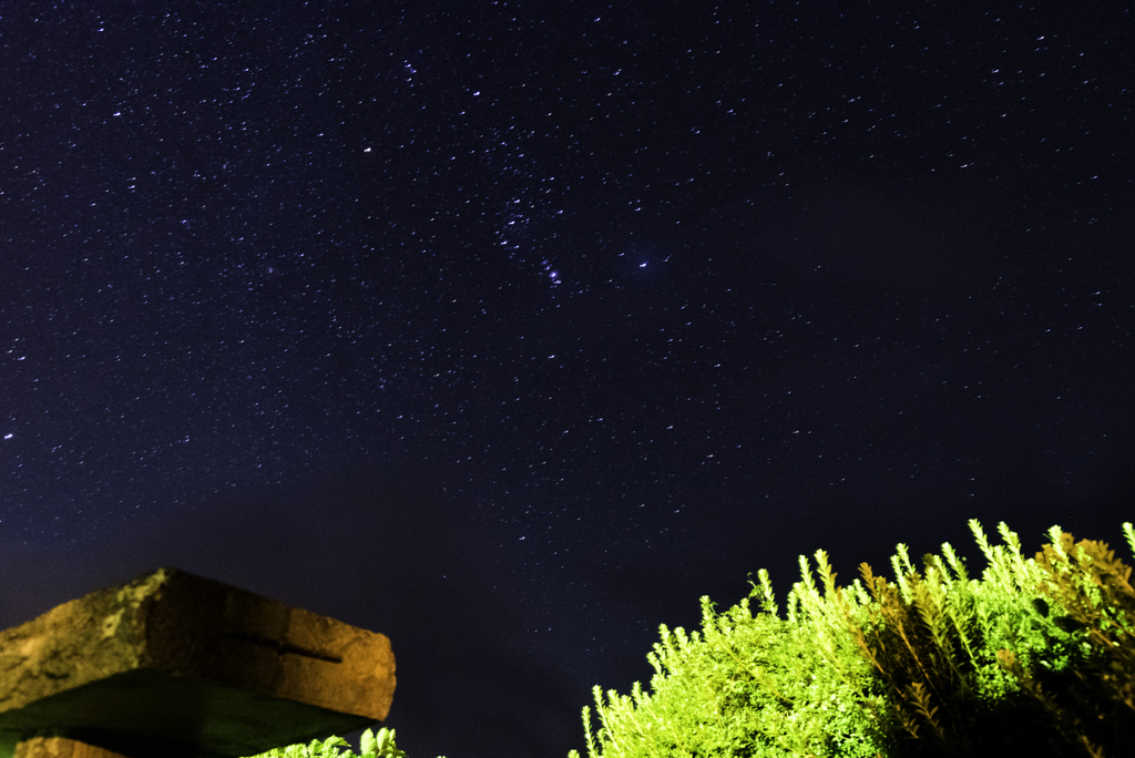 本栖湖の夜空