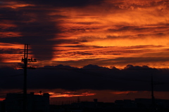 雨上がりの夕焼け　自宅より