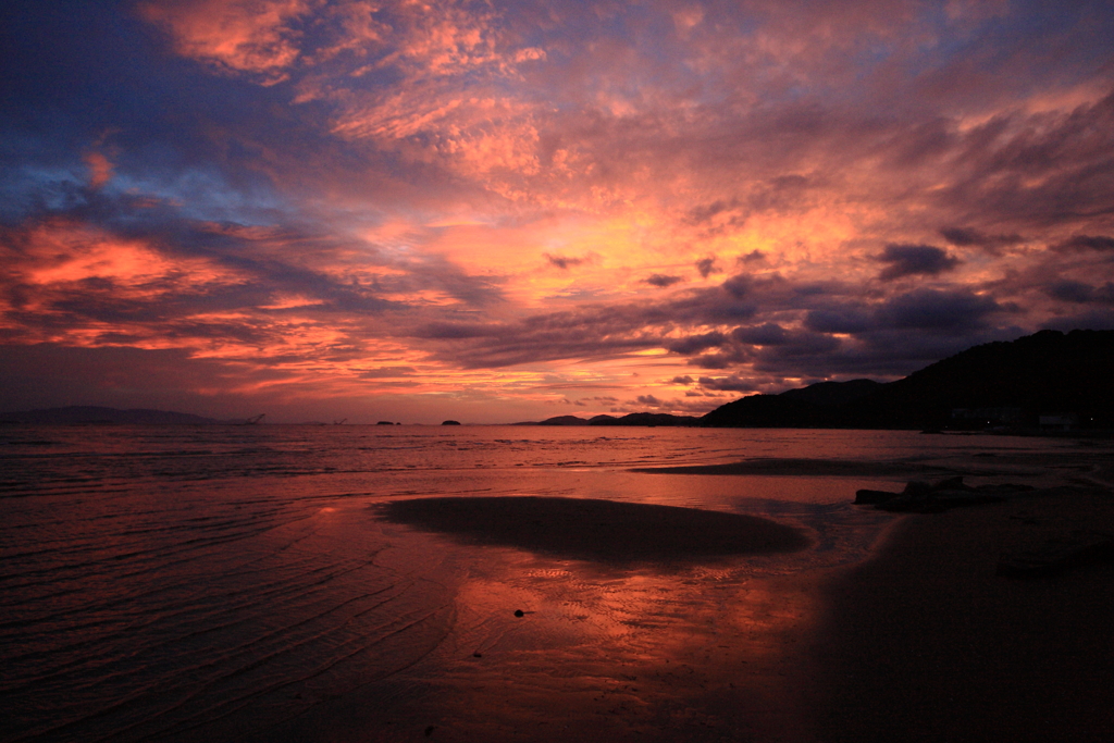 新舞子浜の夕照