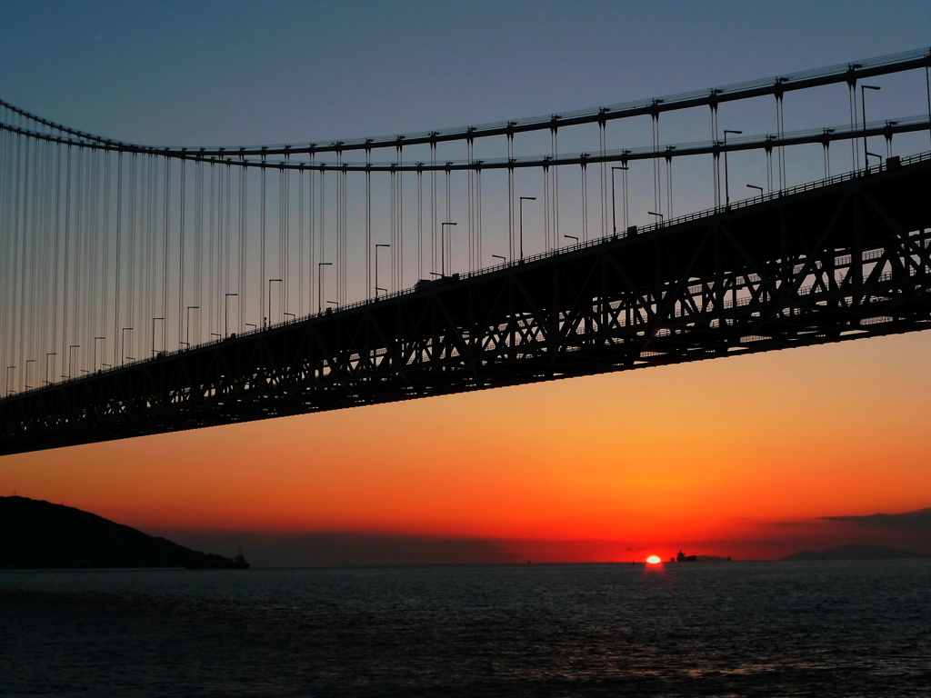 明石海峡の夕暮れ