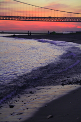 明石海峡の夕景