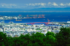 摩耶山から見る大阪湾眺望
