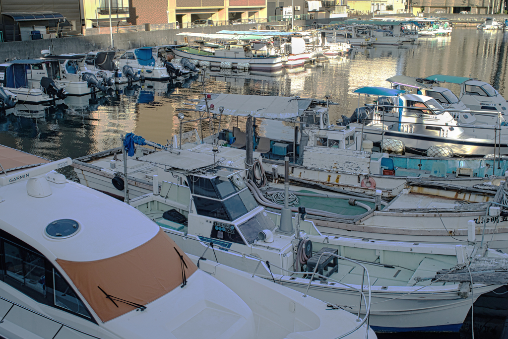 船溜まりの光と影