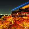 清水寺　夜景　紅葉１