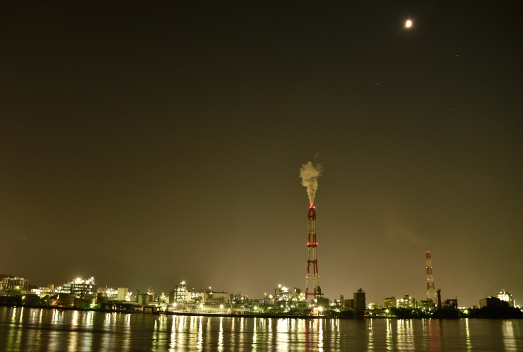 Industrial area of the moonlight