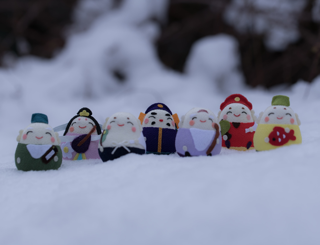 雪の中を七福神がやって来る！