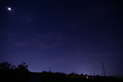 星空と線路。