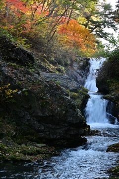 滝と紅葉。