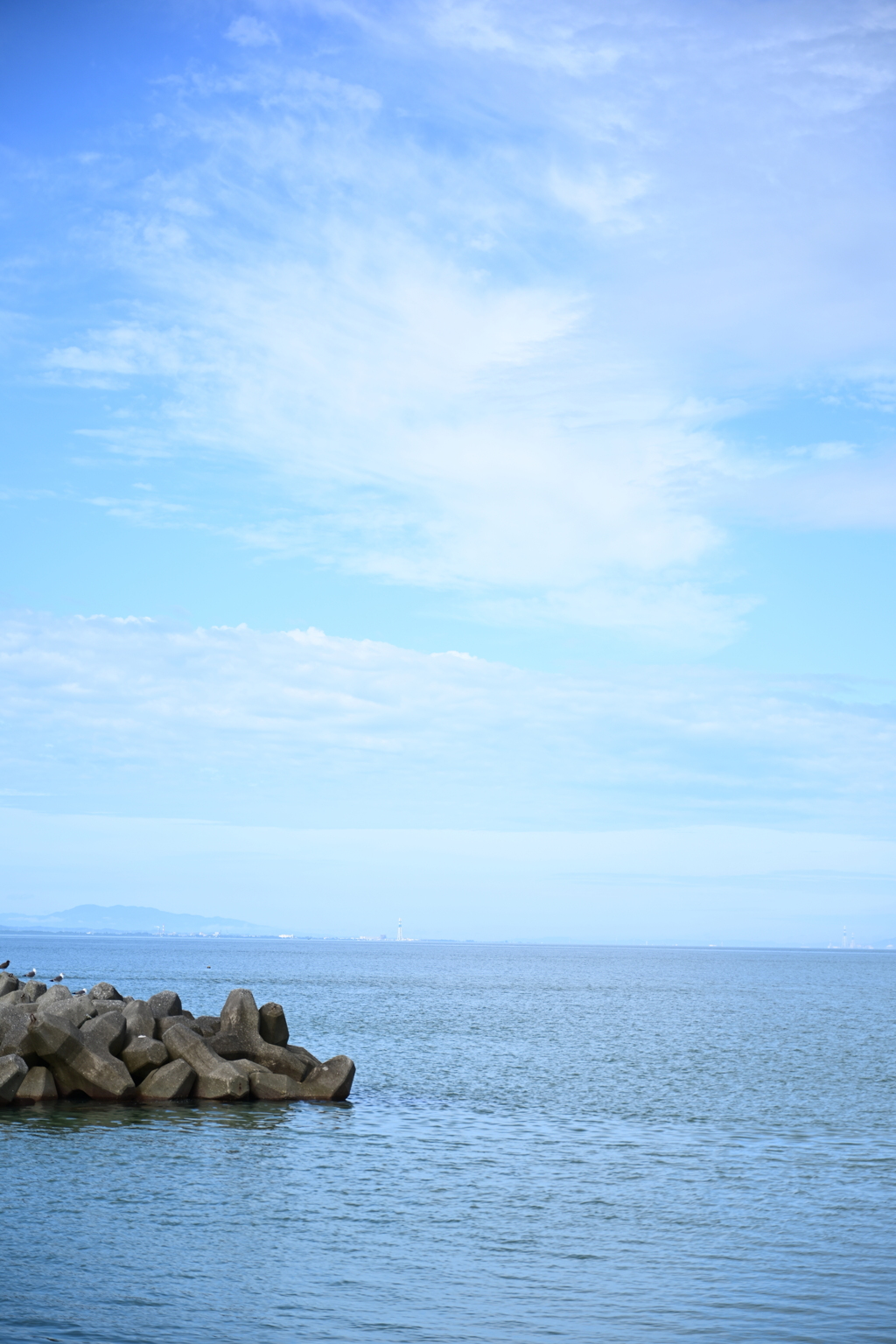 よく晴れた海。