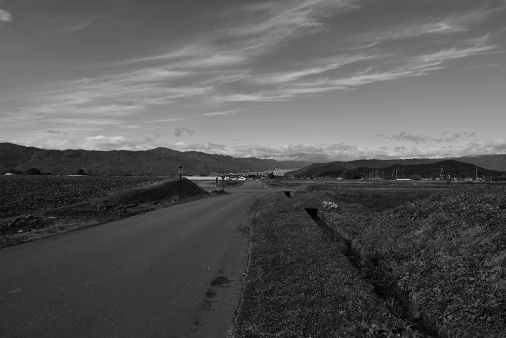 帰り道、白黒バージョン。