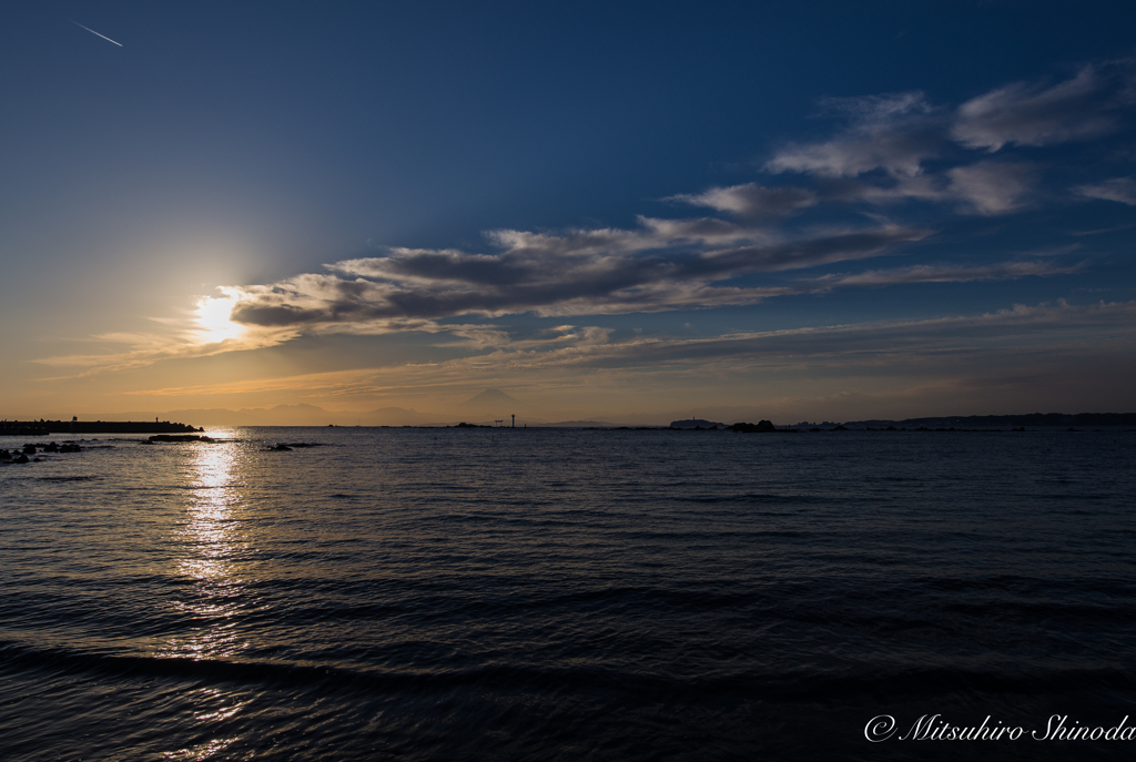 真名瀬海岸の夕陽