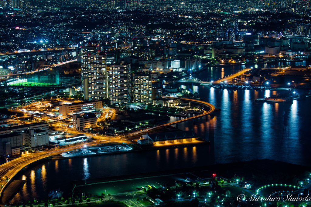 ランドマークタワーからの横浜夜景