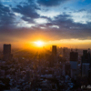 東京タワー特別展望台からの夕陽