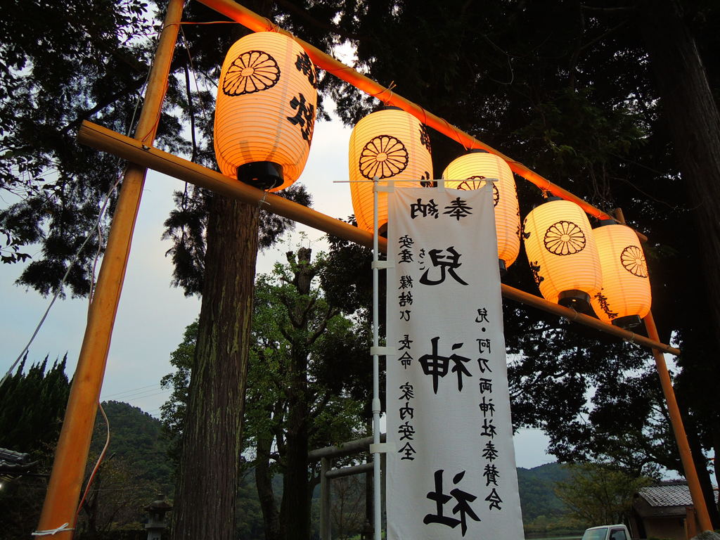 児神社祭りの朝。