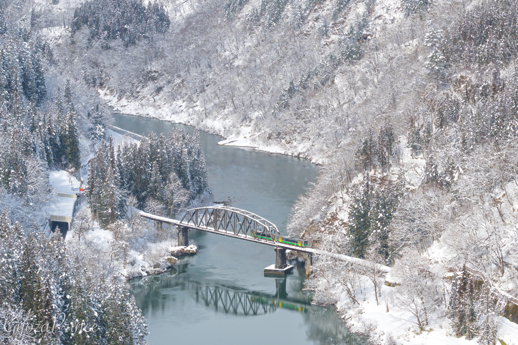 眼下に広がる雪景色