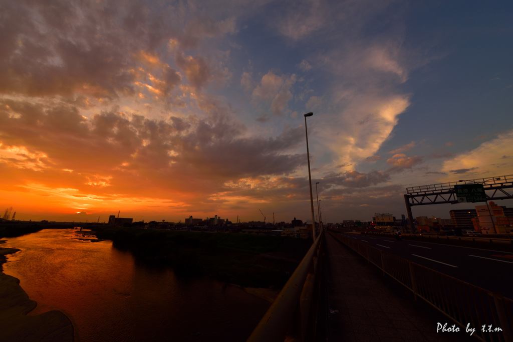 Osaka sunset 我が街の夕景