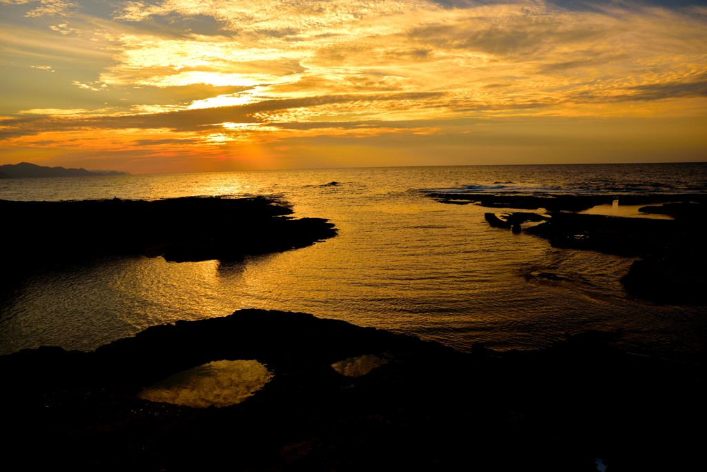 五色浜の夕焼け