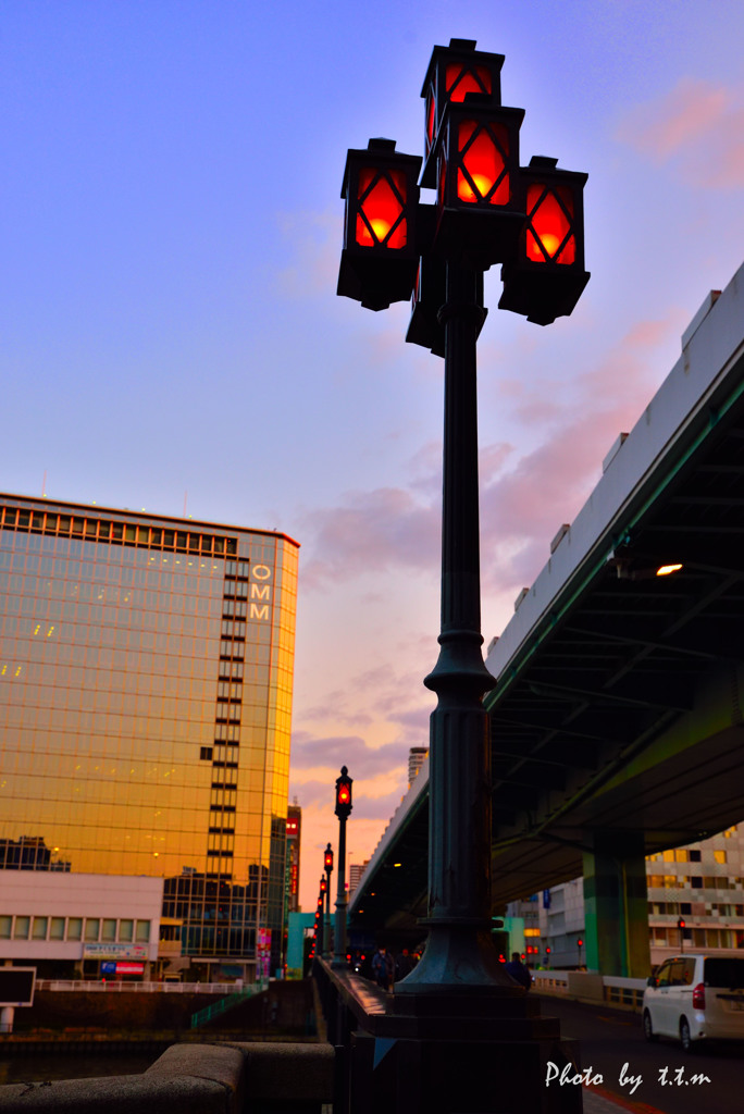 天満橋SUNSET_上町の丘を染める
