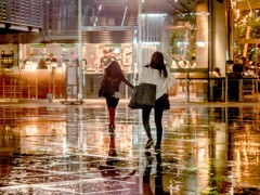 雨に濡れて