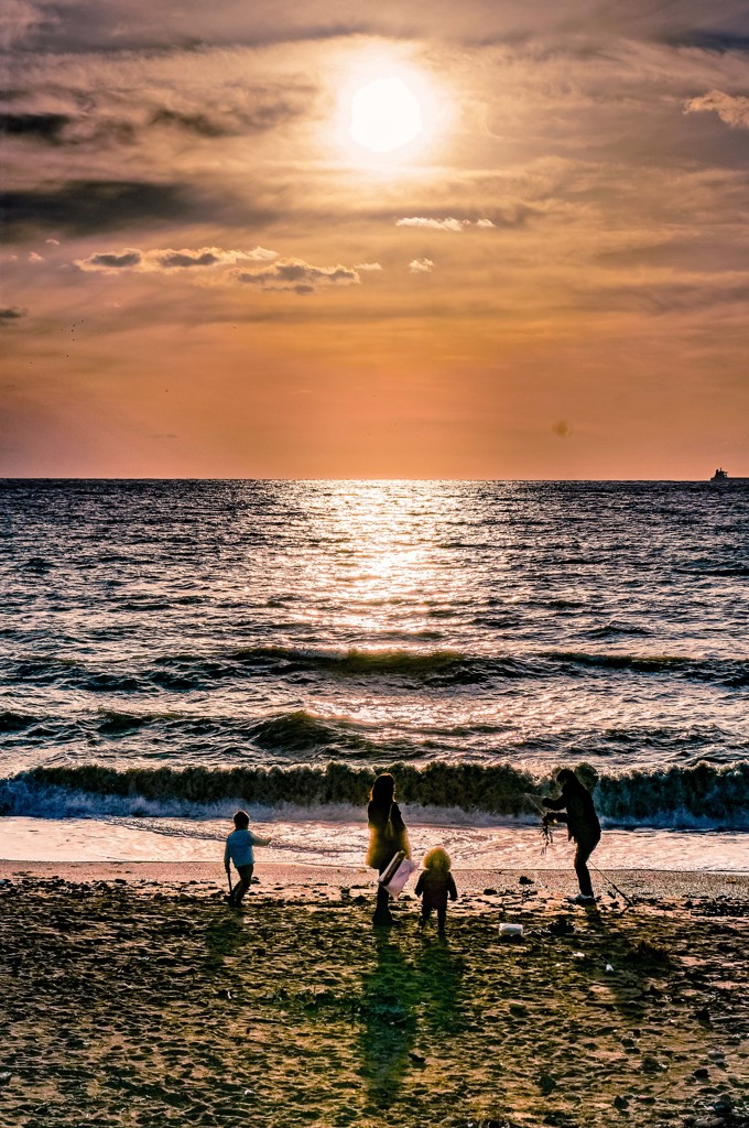 千葉県保田海水浴場の夕景