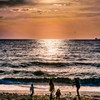 千葉県保田海水浴場の夕景