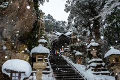 佇む雪の寺