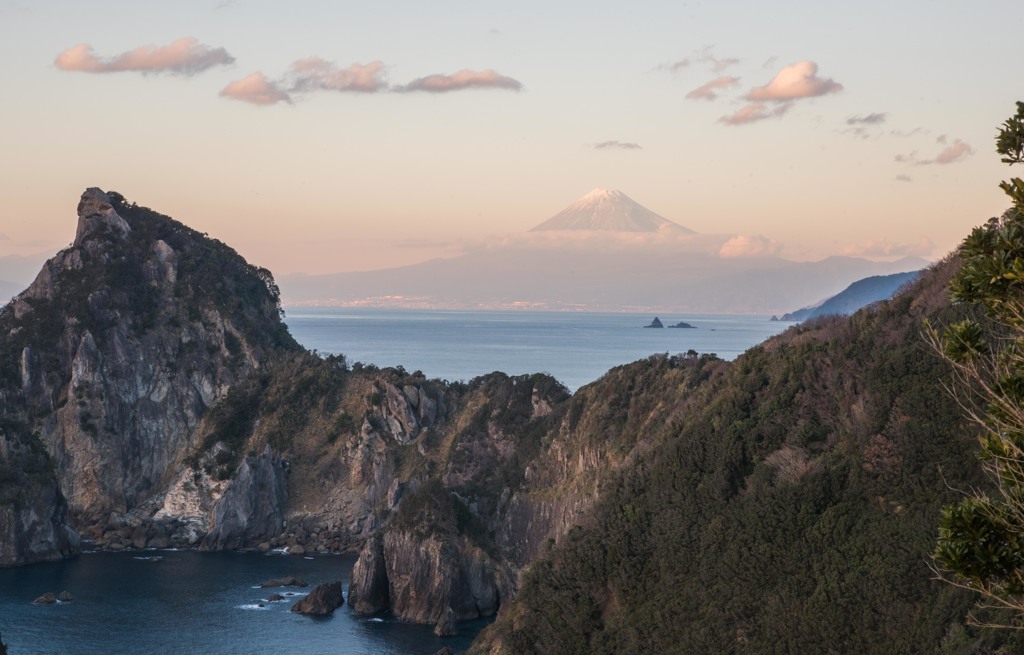 冬、烏帽子山と富士