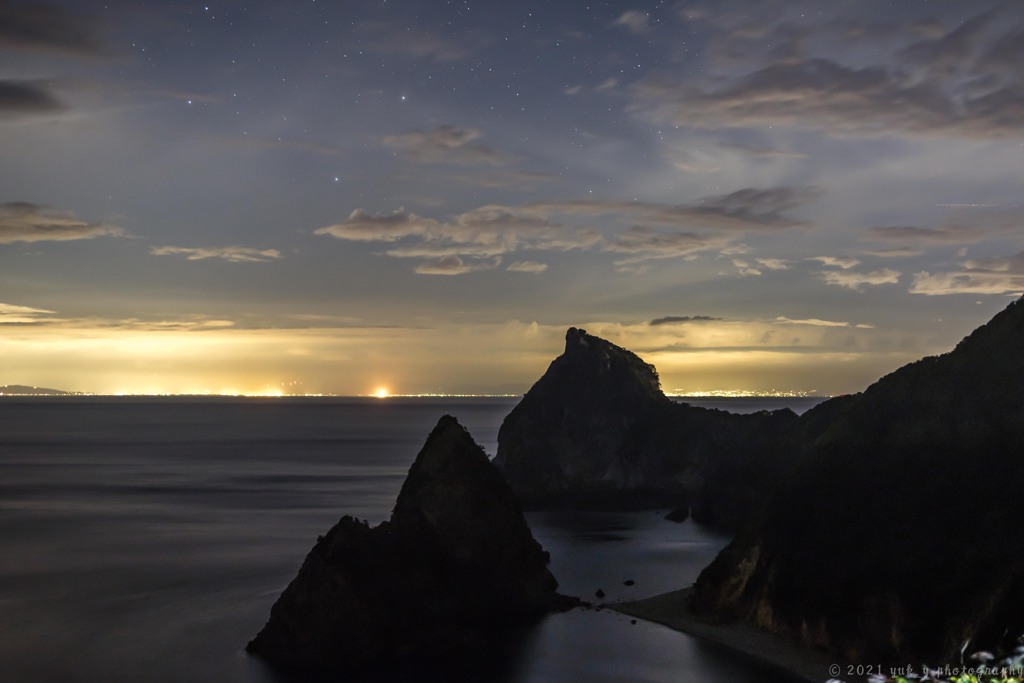 ソロキャンの夜景
