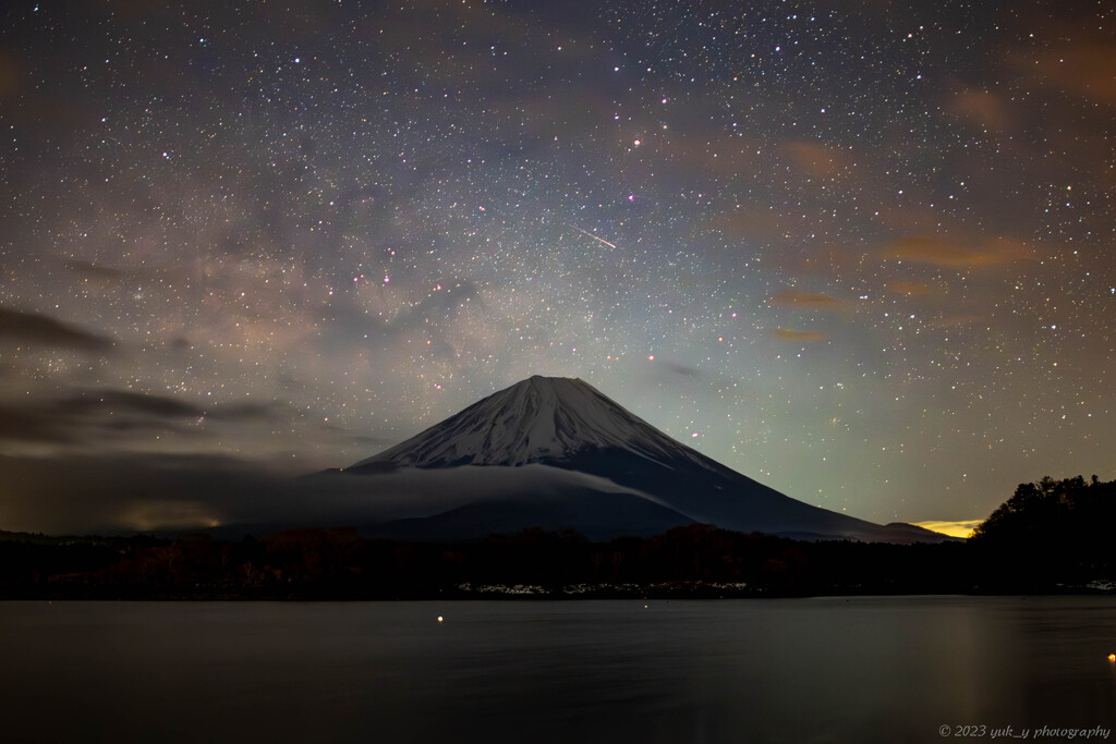 天の川が昇る夜空