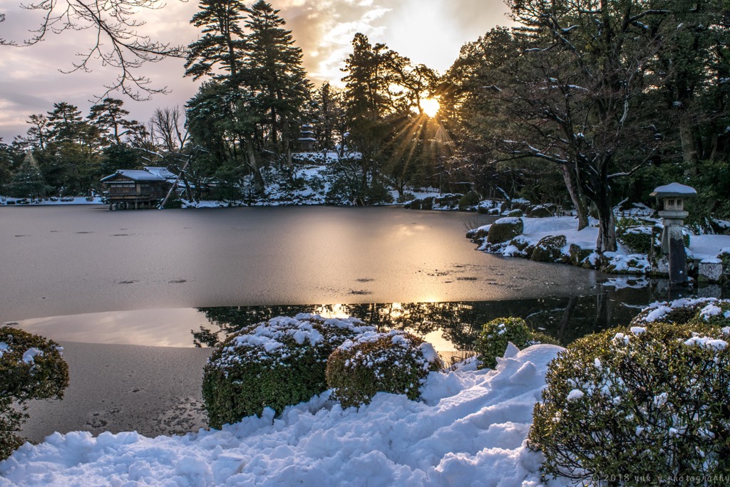 兼六園の雪化粧