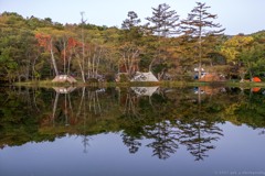 初秋の池のほとり