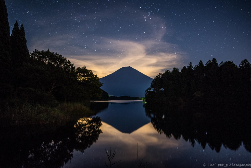 深夜の湖畔