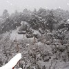 奇岩の雪景色