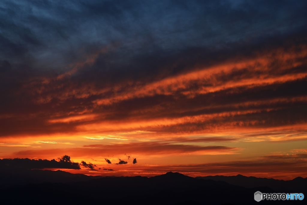夕景 浅間山遠望